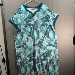 Stan Herman Cotton Blue Sleepwear Dress Women Size 2X